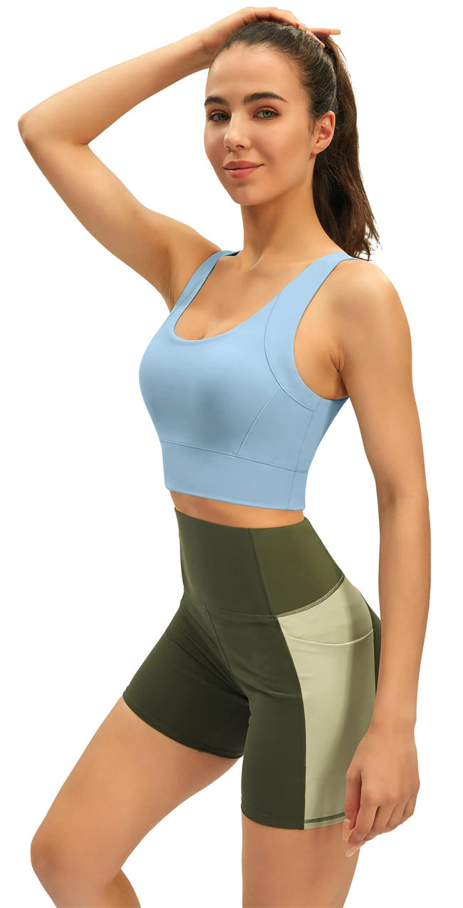 Sports Bra Padded Workout Top Women Medium Support Crop Top